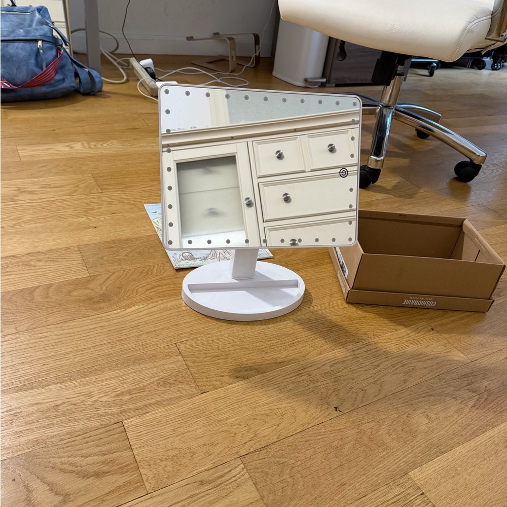 White Vanity Mirror with LED Lights